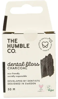 Productafbeelding van The Humble Co. Dental floss charcoal (1 stuk)