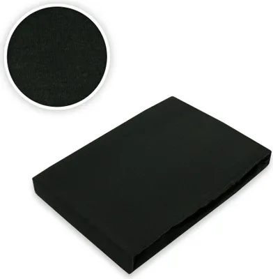 Produktbild von Jersey Spannbettlaken in 22 verschiedenen Farben 60 x 120 - 70 x 140 cm Schwarz