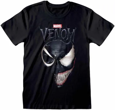 Produktbild von Marvel Comics Spider-Man - Venom Split Face - Black T-Shirt - Größe S