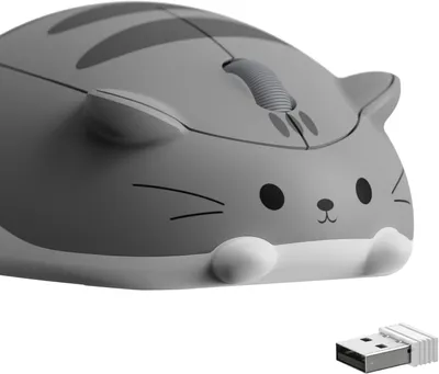 Produktbild von Akko Maus Kabellose Tragbare, Niedliche Katform Maus, 2,4 GHz mit USB-Empfänger, 1200 DPI Optical Tracking, Ergonomisch, Leises Klicken, Silent
