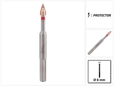 Obrázok produktu pre Alpen vrták na sklokeramiku C PROTECTOR Ø 8 mm stredový hrot na obkladačky 30300800100