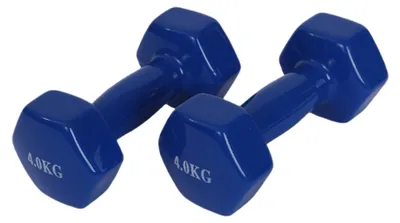 Image de Haltères en vinyle, 2 x 4 kg, paire, pour exercices de musculation