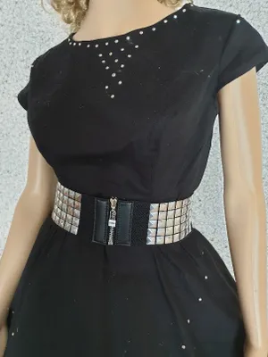 Produktbild von Fu608649 schwarz Damen Nieten Gürtel Punkerin