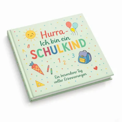 Produktbild von itenga Gästebuch Schulanfang Motiv "Hurra" ich bin ein Schulkind 88 Seiten 21x21cm