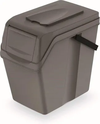 Produktbild von Recycelteimer 25L Kunststoff grau mit Deckel
