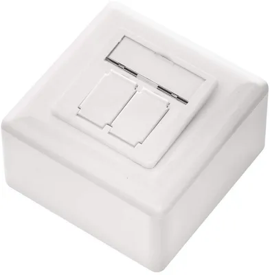 Universelle CAT6a Netzwerkdose mit 2x RJ45 Anschluss - Geschirmt - 10 Gigabit Ethernet - Weiß