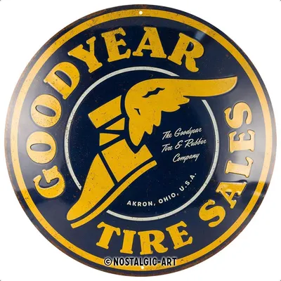 Image de Nostalgic-Art - Plaque métallique ronde 35 cm - Goodyear -de pneus