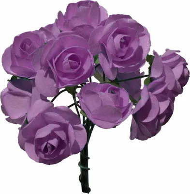1 Bündel je 12 Rosen Röschen, Länge 7cm, Dekoration, Floristik violett