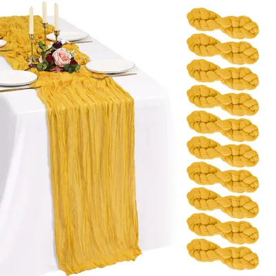 Produktbild von Tischläufer Käsetuch Gold 10 Stück 90x300cm Polyester
