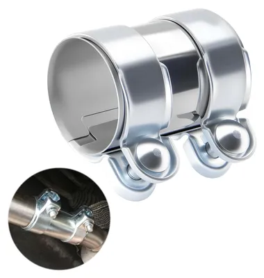 Produktbild von Edelstahl-Auspuffklemme, Ø 60 mm, mit doppelter Befestigung