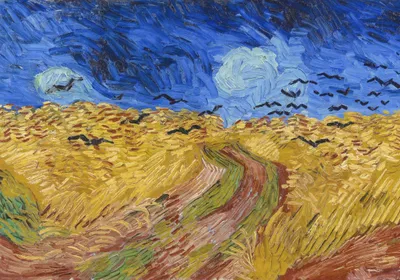 Image de Affiche 100 x 70 cm  Champ de blé aux corbeaux, Van Gogh Vintage