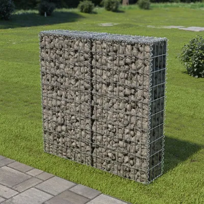 Immagine prodotto di Maison Exclusive - Muro in gabbioni con coperture in acciaio zincato 100 x 20 x 100 cm