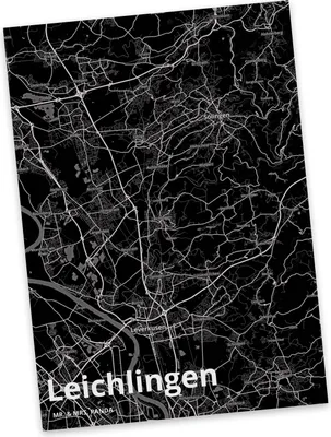 Produktbild von Mr. & Mrs. Panda Postkarte Leichlingen - Geschenk, Ansichtskarten, Stadt Dorf Karte Landkarte Map Stadtplan, Grußkarte, Postkarten, einzelkarte, Ansichtskarte