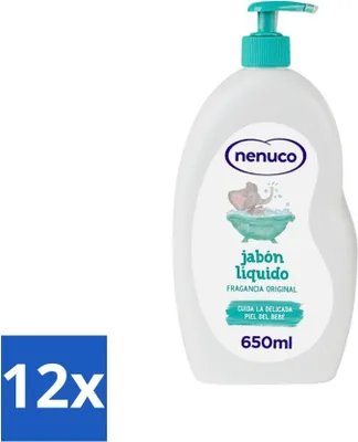 Produktbild von Nenuco – Jabon Líquido – Flüssigseife – Originalduft – mit Dosierpumpe – 650 ml - Vorteilspack - 12 Stücke