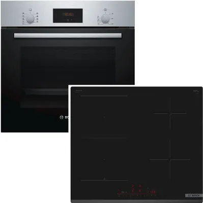 Produktbild von HERDSET BOSCH Backofen Schnellaufheizung + Induktionskochfeld PowerBooster autark 60 cm