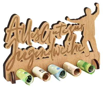 Produktbild von Geldgeschenk-Dekoration aus Holz, Glückwünsche zur Konfirmation, personalisiertes Geldgeschenk zum Geburtstag, Gratulation, für Teenager, DIY-Schild für Freundin/Jungs