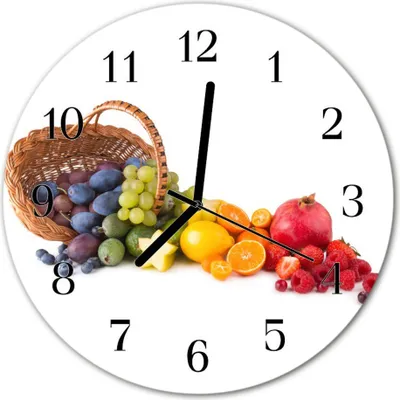 Produktbild von Glasuhr Wanduhr Küchenuhr Echt-Glas 30fi cm Obst mehrfarbig