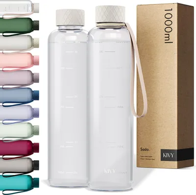 Produktbild von KIVY Trinkflasche 1l - Kohlensäure geeignet & Auslaufsicher - Für Sport, Schule & Büro - Sport Trinkflasche Gym - Wasserflasche Sprudel geeignet