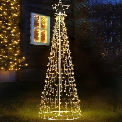 Productafbeelding van Verlichte kerstboom 220 cm met 592 lampjes en 8 lichtspelletjes