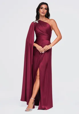 Produktbild von LARICA Kleid asymmetrisch glamour festlich LA-OM-DLR469 burgundy L