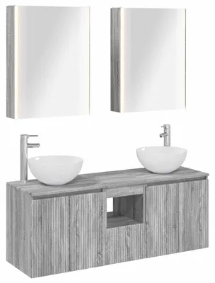 Immagine prodotto di 5 mobili da bagno, grigio Sonoma, 53 x 15,5 x 70 cm