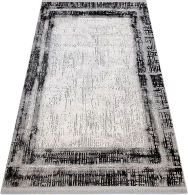 Produktbild von Modern Teppich TULS strukturell, Franse 51235 Vintage, Rahmen anthrazit Grau 80x150 cm