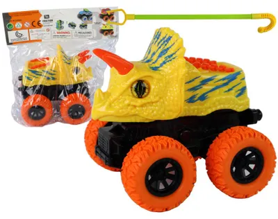 Produktbild von Lean Toys Triceratops Reibungsantrieb Fahrzeug Gelb