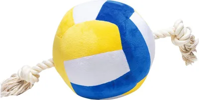 Immagine prodotto di Giocattolo per cani Beeztees: pallone da pallavolo in peluche con corda, diametro: 33 cm