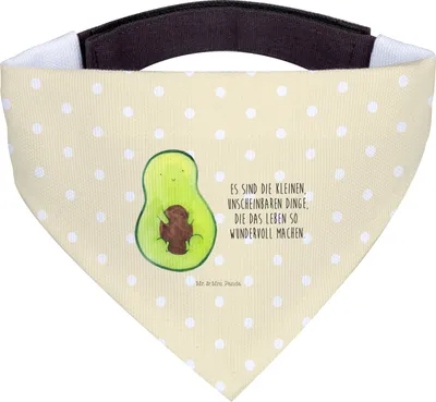 Produktbild von Mr. & Mrs. Panda Halstuch Für Hunde Avocado Kern - Gelb Pastell - Geschenk, Liebe, Hund, Baby, Tuch, Hundehalstuch, Spruch Leben, Pflanze