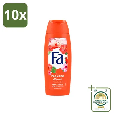 Image de 10 x Crème douche "Fa Paradise Moments" parfum hibiscus, 250 ml - Pack économique - 10 pièces