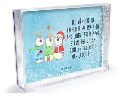 Produktbild von Mr. & Mrs. Panda Bilderrahmen Winterzeit Heilige drei Könige - Eisblau - Geschenk, Mini-Bilderrahmen, Objektrahmen, Weihnachtsmann, dekoartikel, Acryl-Bilderrahmen