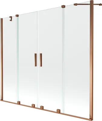 Immagine prodotto di Mexen Velar Duo paratia per vasca da bagno scorrevole a 2 ante 180 x 150 cm, trasparente, oro rosa - 896-180-000-02-60