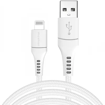 Immagine prodotto di cavo da Lightning a USB con MFI di imoshion - Tessuto intrecciato - 3 m - Bianco