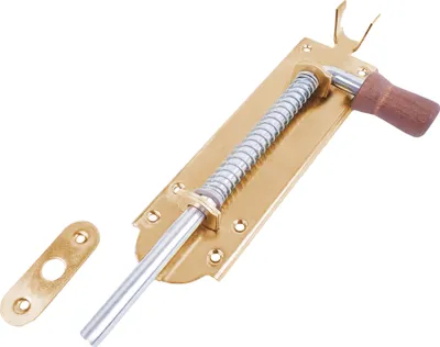 Produktbild von BAUSTER® Türriegel 200mm Bolzenriegel Riegel Riegelschloss Verzinkt Schrauben Schlossriegel Federriegel Wetterfest Holzgriff Stallriegel Für gartentor