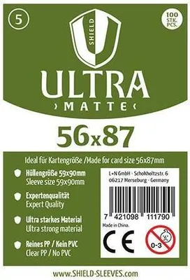 Produktbild von 1027374 - Ultra Matte - 100 Super Sleeves f. K.-Größe 56 x 87 mm