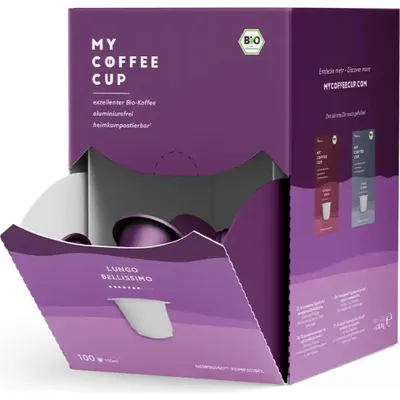 Obrázek produktu pro My Coffee Cup Lungo Bellissimo, Kávová kapsle, Lungo, Středně pražená, Nespresso, 7/10, Purpurová