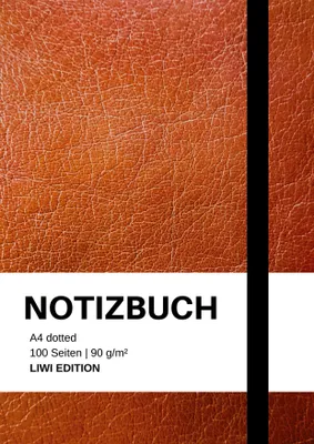 Produktbild von Notizbuch A4 dotted - 100 Seiten Soft Cover - braun -Papier