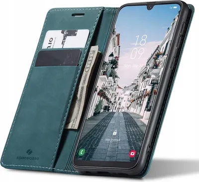 Image de SPACECASE Etui portefeuille à rabat pour Galaxy A50 Bleu