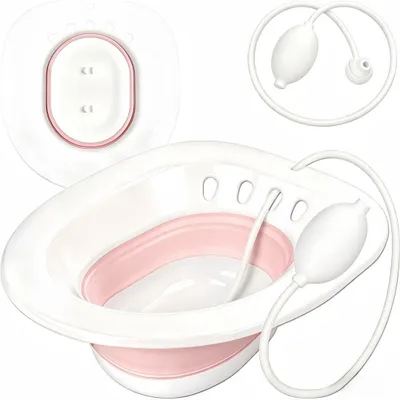 Produktbild von Bidet Sitzbad mit Flusher Sitzbäder,Sitzbadewanne,Bidet Einsatz für Toilette,Faltbar Bidetbecken,für Hämorrhoiden und Wochenbettpflege, faltbar