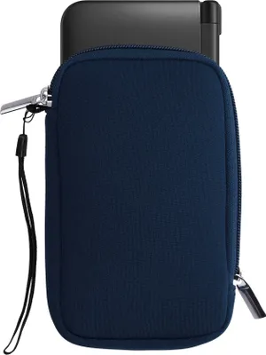 Produktbild von kwmobile Tasche kompatibel mit Nintendo 3DS XL - Handheld Spielekonsole Neopren Hülle in Marineblau