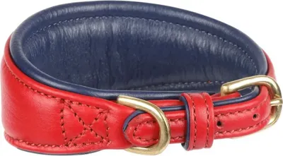 Image de Digby & Fox - Collier de chien pour lévriers, cuir, matelassé ER2094 (M - Neckline : 29 cm-34 cm) (Écarlate)