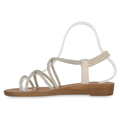 Produktbild von van-hill, Damen Riemchensandalen, Kunstleder, Strass, Beige, 38