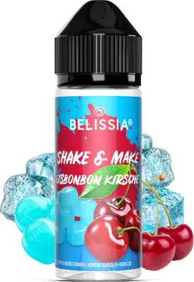 Produktbild von Belissia Shake and Make Eisbonbon-Kirsche - 10ml hochdosiertes Lebensmittelaroma + 120ml Schüttelflasche - Für Backen, Speisen, Getränke, DIY uvm