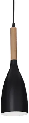 Obrázek produktu pro Závěsné svítidlo Industrial-Minimal Manhattan Wood Black 1 Light E14