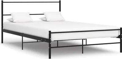 Produktbild von "Rabatt" Bettgestell Komfort - mit Lattenrost - mit Kopfteil - ohne Matratze - Schwarz 140x200cm Metall - Klassische Betten CC2229