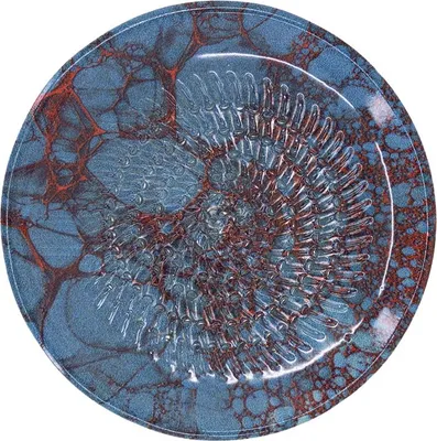 Produktbild von Kaladia Keramik Reibeteller Rot & Blau marmoriert - zum Zerkleinern von Zutaten - 12cm - spülmaschinenfest