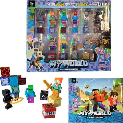 Immagine prodotto di Set di costruzioni magnetiche Minecraft con figure 36 pezzi