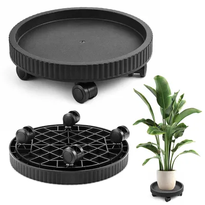 Productafbeelding van Plantenroller met Wieltjes, Diameter 35,5 cm, Weerbestendig en Geschikt voor Binnen en Buiten