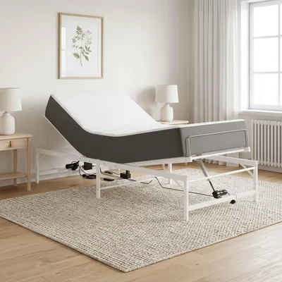 Immagine prodotto di Maison Exclusive - Struttura del letto regolabile elettricamente, colore bianco, dimensioni 90 x 190 cm, realizzata in acciaio