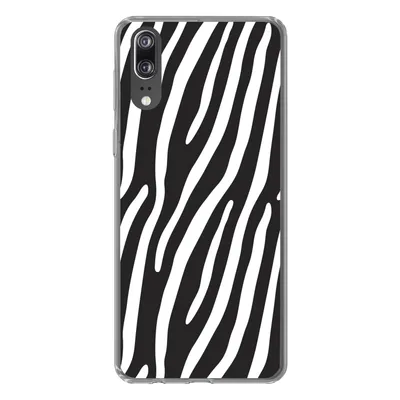 Produktbild von MuchoWow® Handyhülle Schutzhülle Hülle für Huawei P20 Tiere - Zebradruck - Schwarz Silikon Softcase Handy Hülle - Hardcover